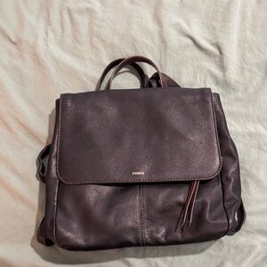 Fossil Men's Dark Brown Leather Backpack